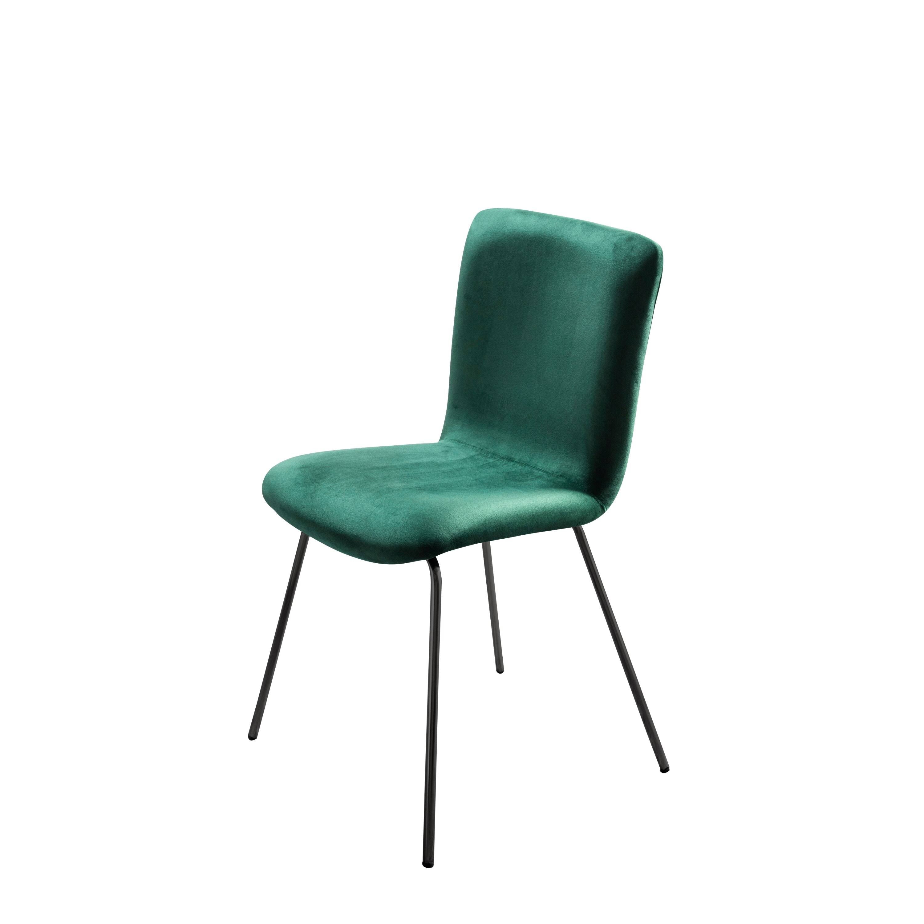 Set of 2 Velvet Dining Chair with Black Metal Legs A952