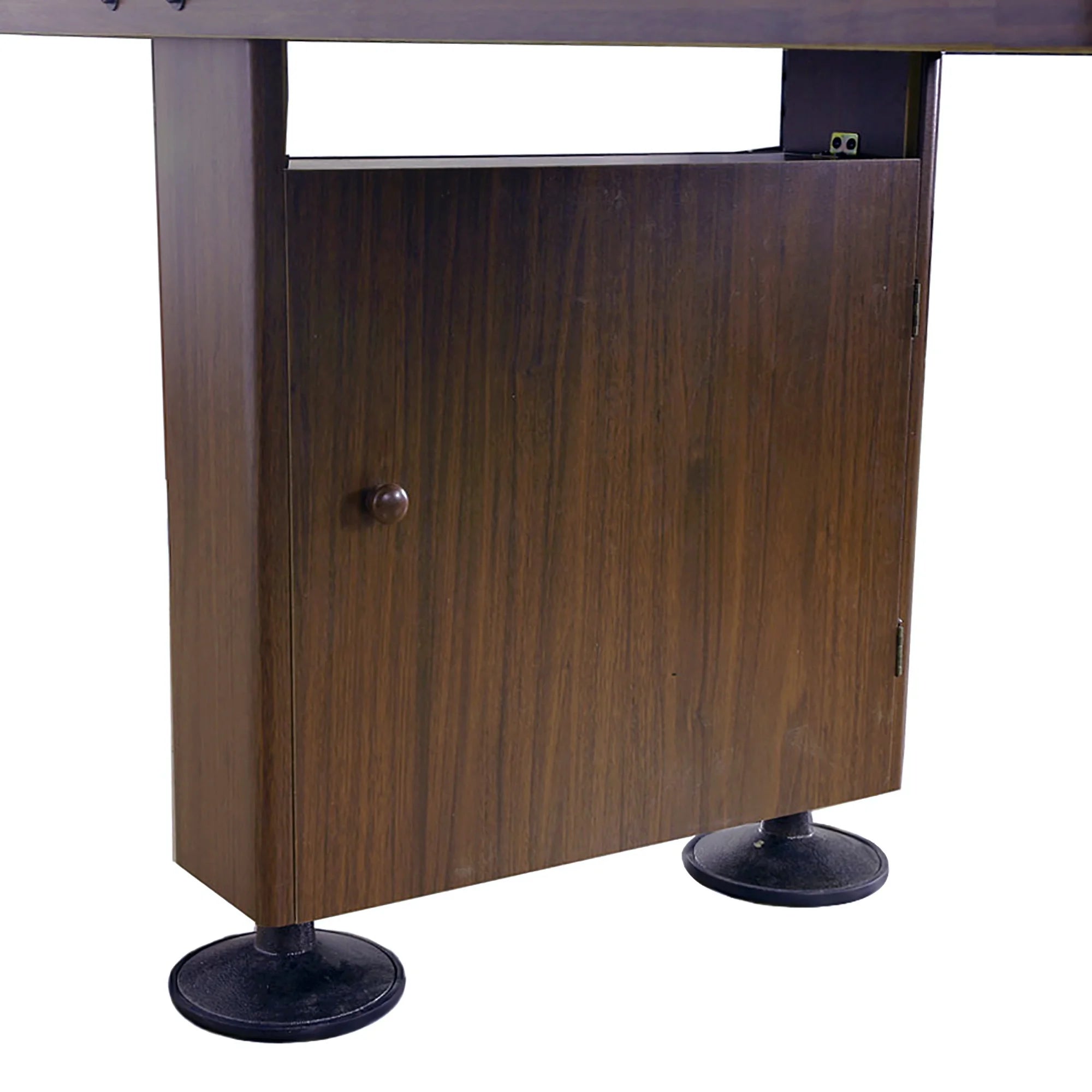 Walnut Finish Hardwood Shuffleboard Table with Storage Cabinets F33183