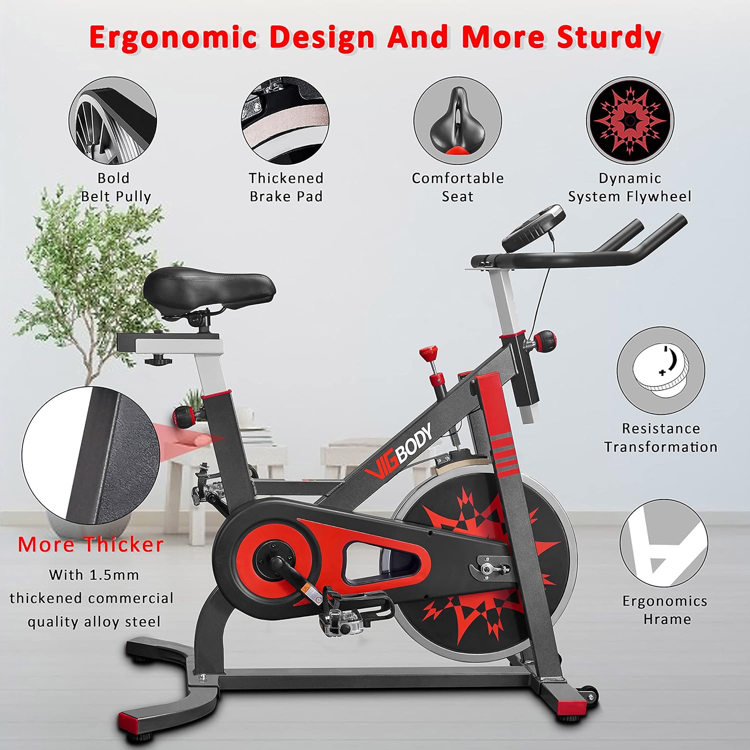 Upright Exercise Bike with Belt Drive L320427