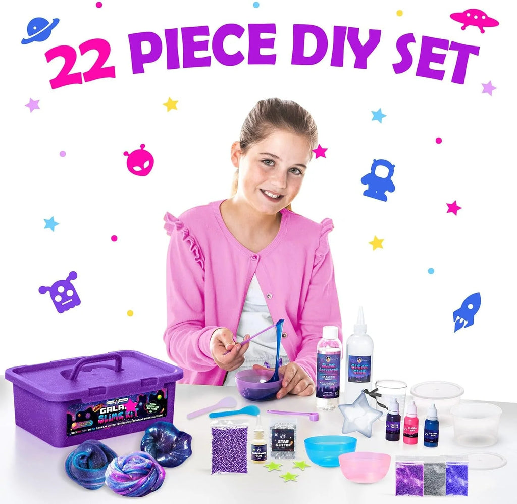 Mini Galaxy Slime Kit with Glitter, Glow in The Dark Powder S808266