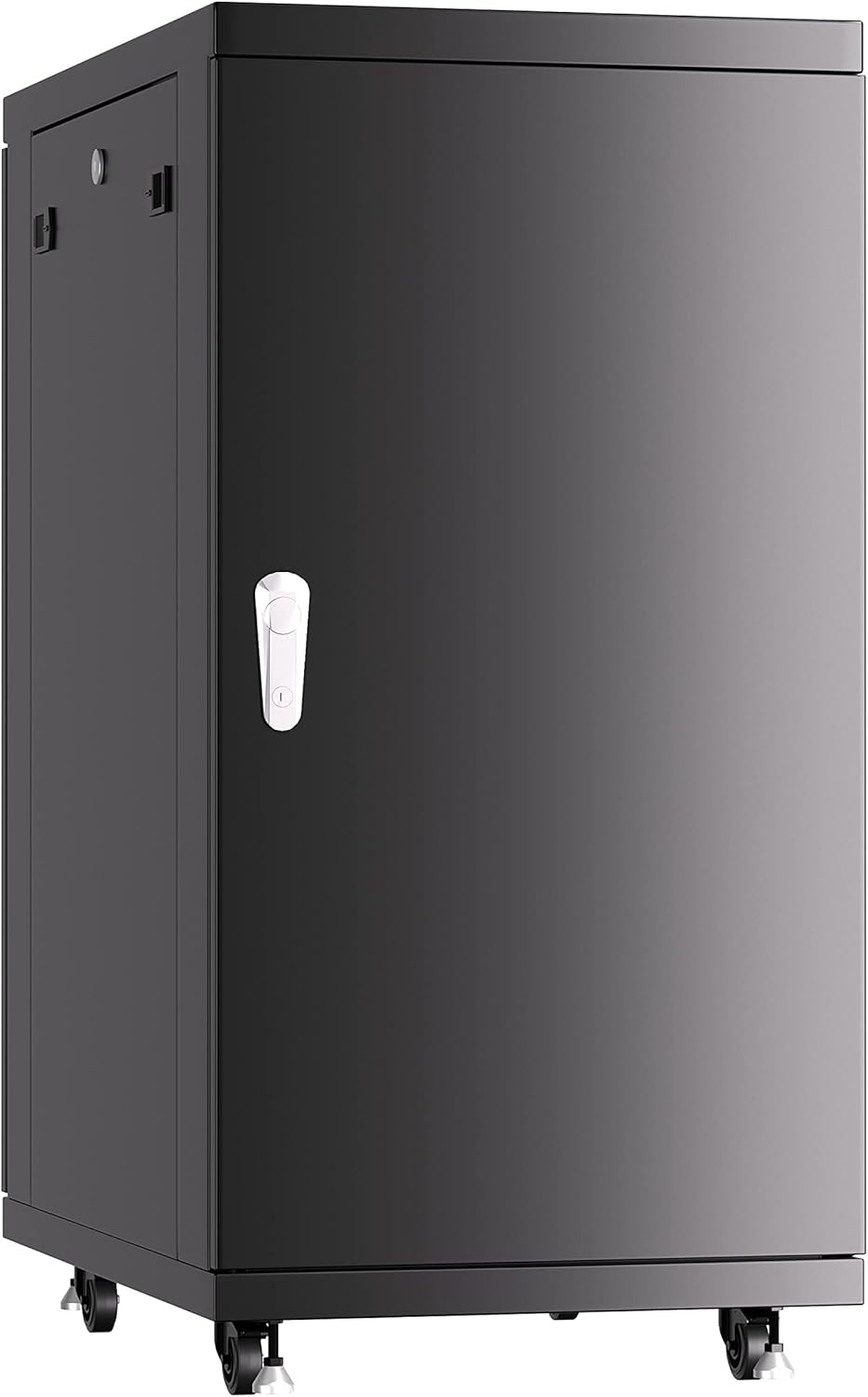 Locking Server Rack Cabinet Enclosure on Casters with Rack Shelf and Cooling Fan Thermostat C2675