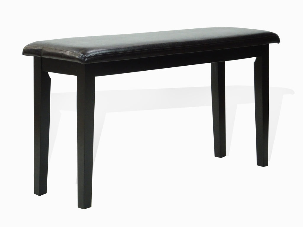 Espresso Rectangular Dining Table and 3 Wood Chairs and Stained Bench Y3134