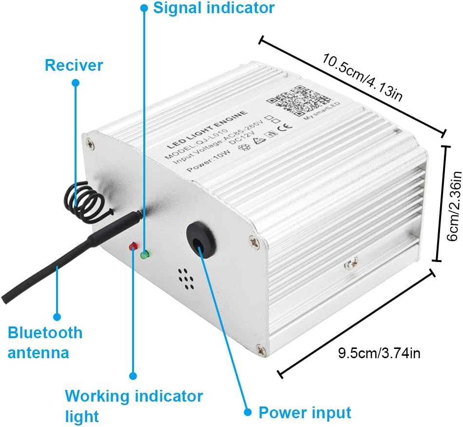 Bluetooth Fiber Optic Light Engine with Remote Control Pack of 2 W924342