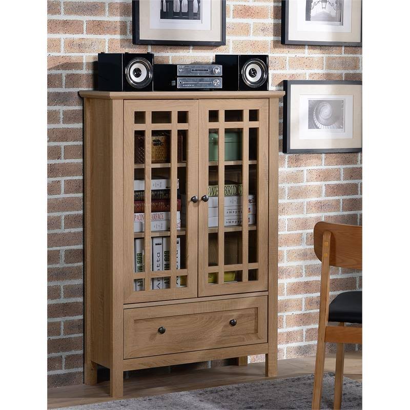 Light Oak Wood Accent Cabinet with Drawer X51930
