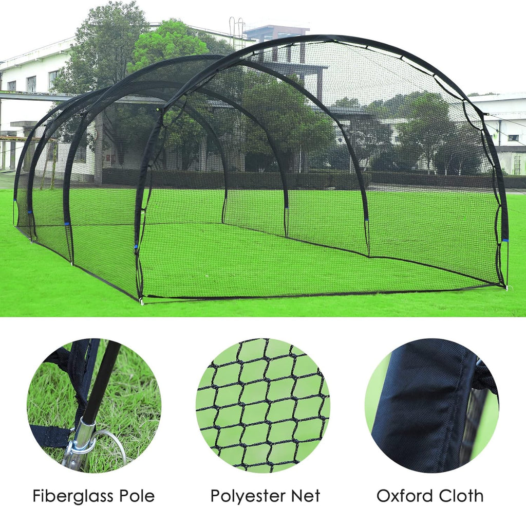 Baseball Batting Cage Net with Frame, 29.5 x 13 x 9 ft P929
