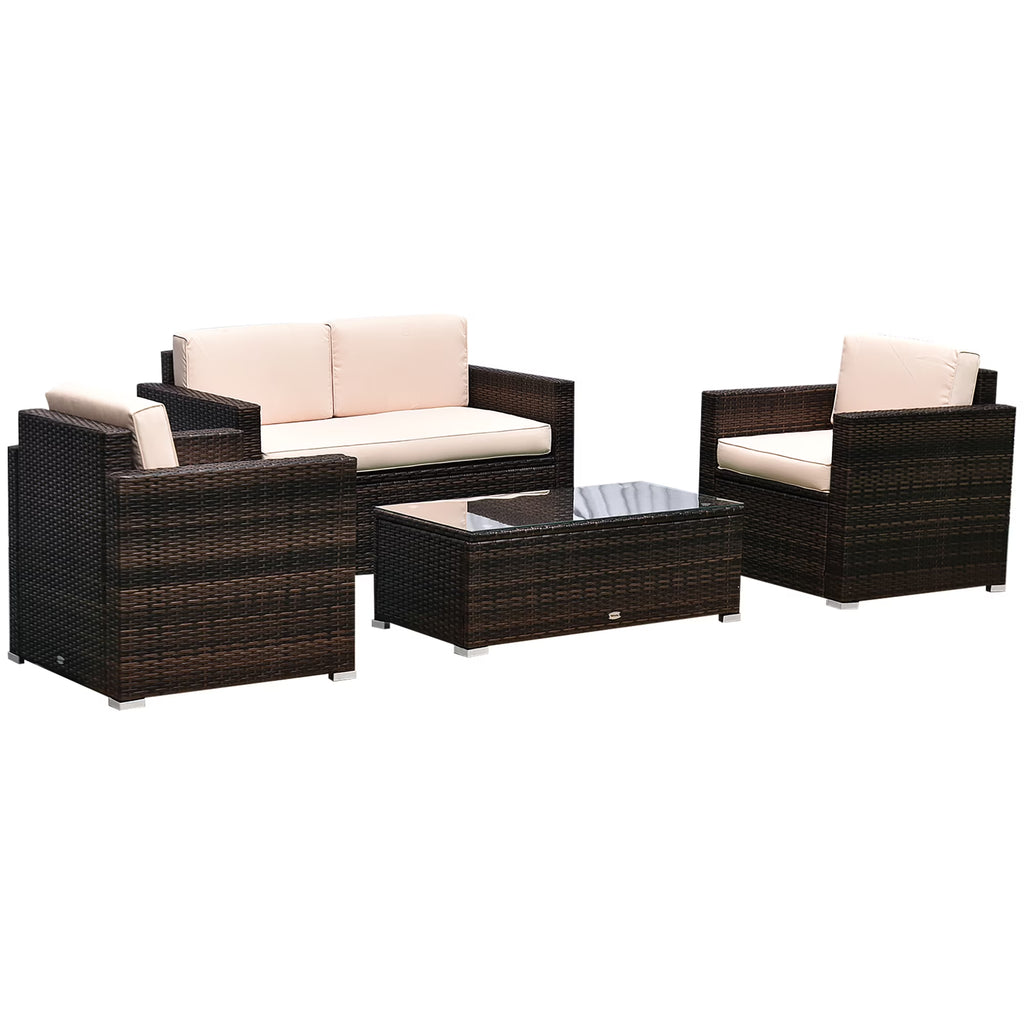 Beige 4-Piece Rattan Furniture Set O361541