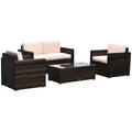 Beige 4-Piece Rattan Furniture Set O361541