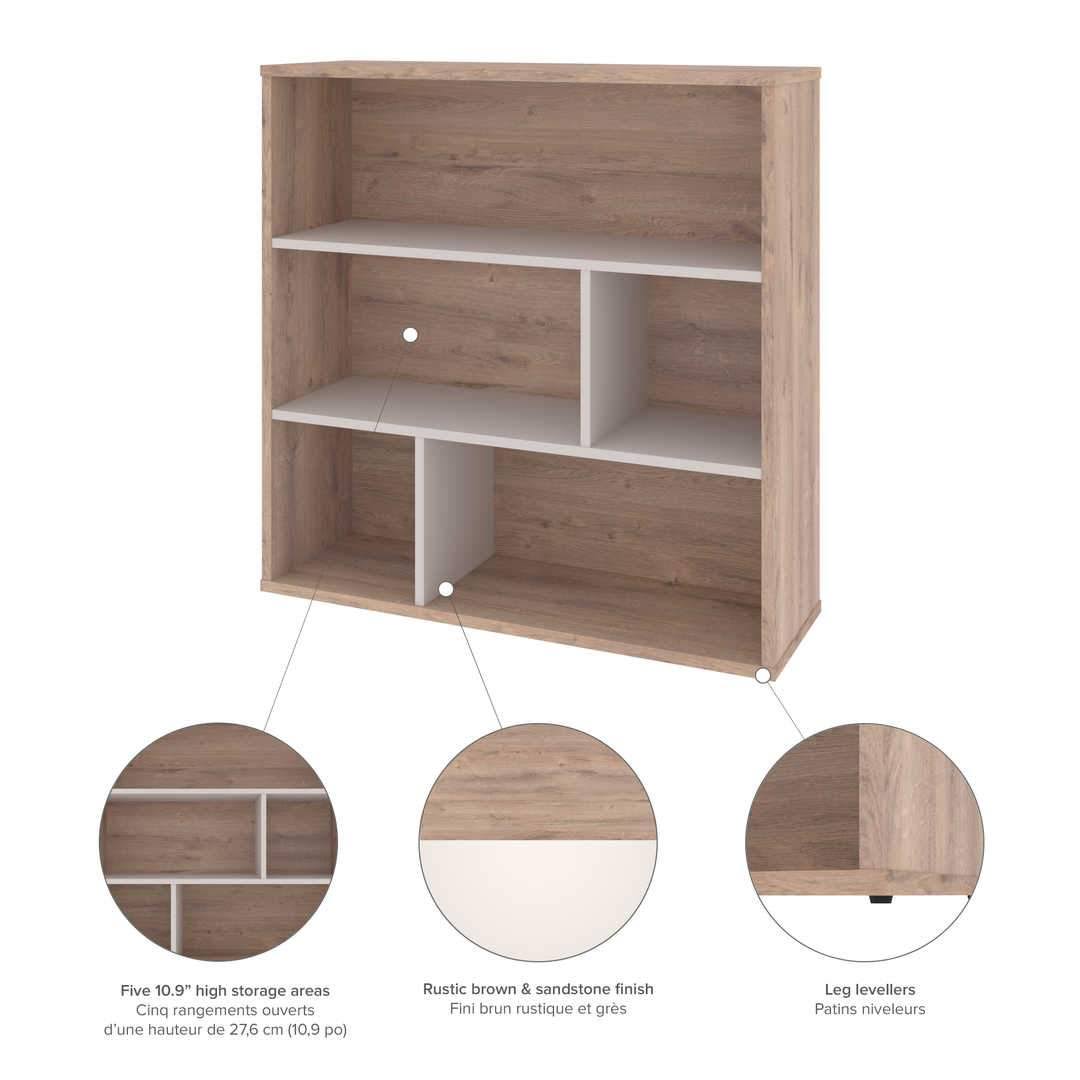 White Asymmetrical Shelving Unit W562