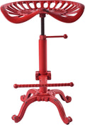 Aged Red Cast Iron Adjustable Bar Stool M120