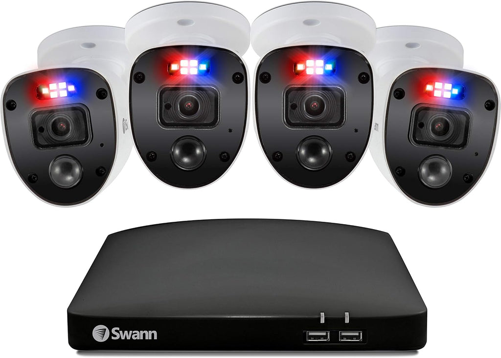 Black 8 Channel 4 Cameras DVR CCTV Security Camera System J27581