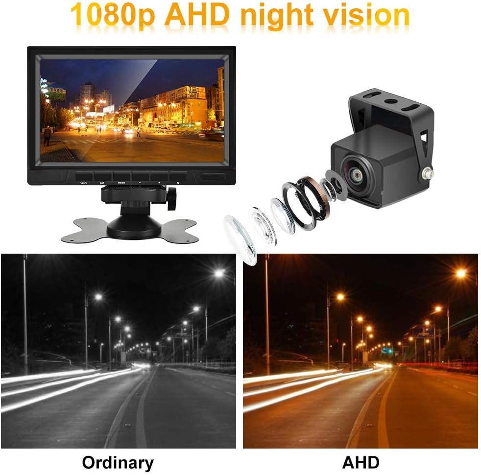 7 inch 1080P Dual Backup Camera with Monitor Kit S36101