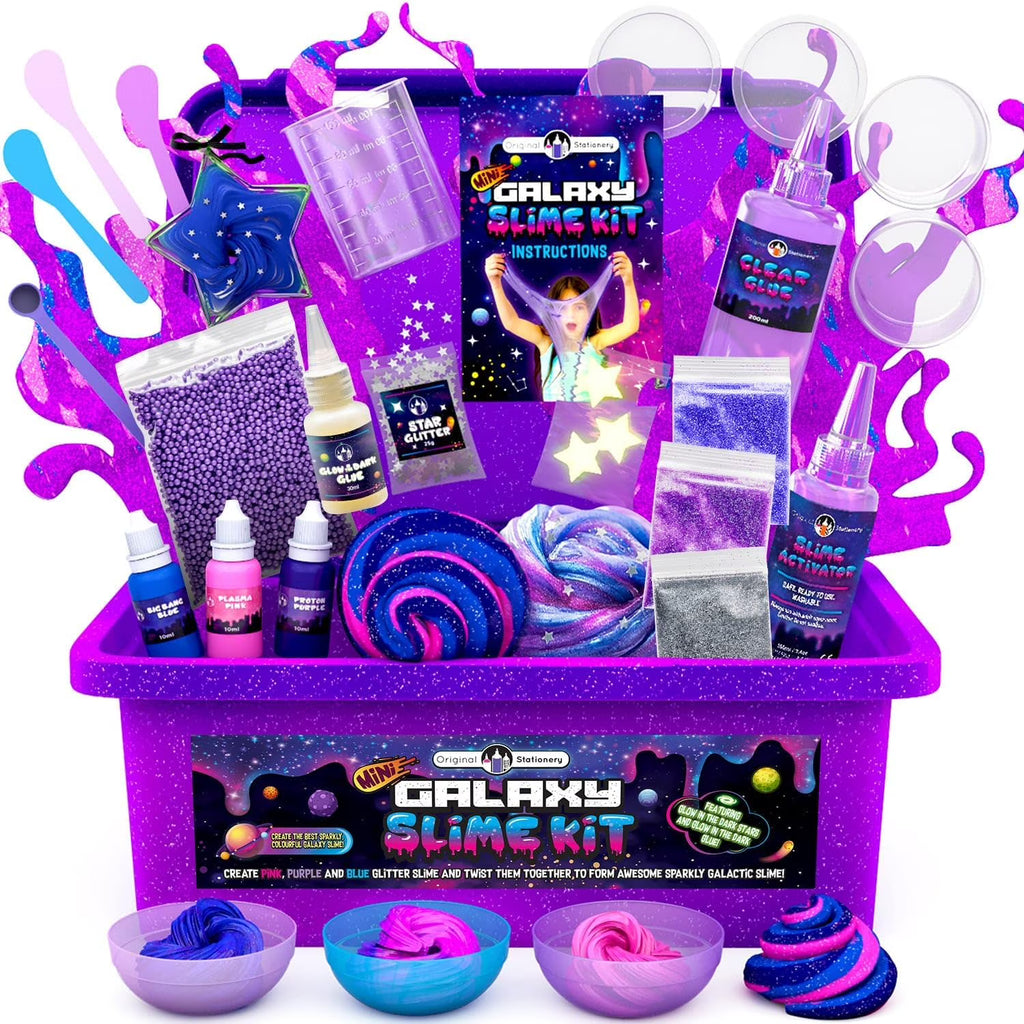 Mini Galaxy Slime Kit with Glitter, Glow in The Dark Powder S808266