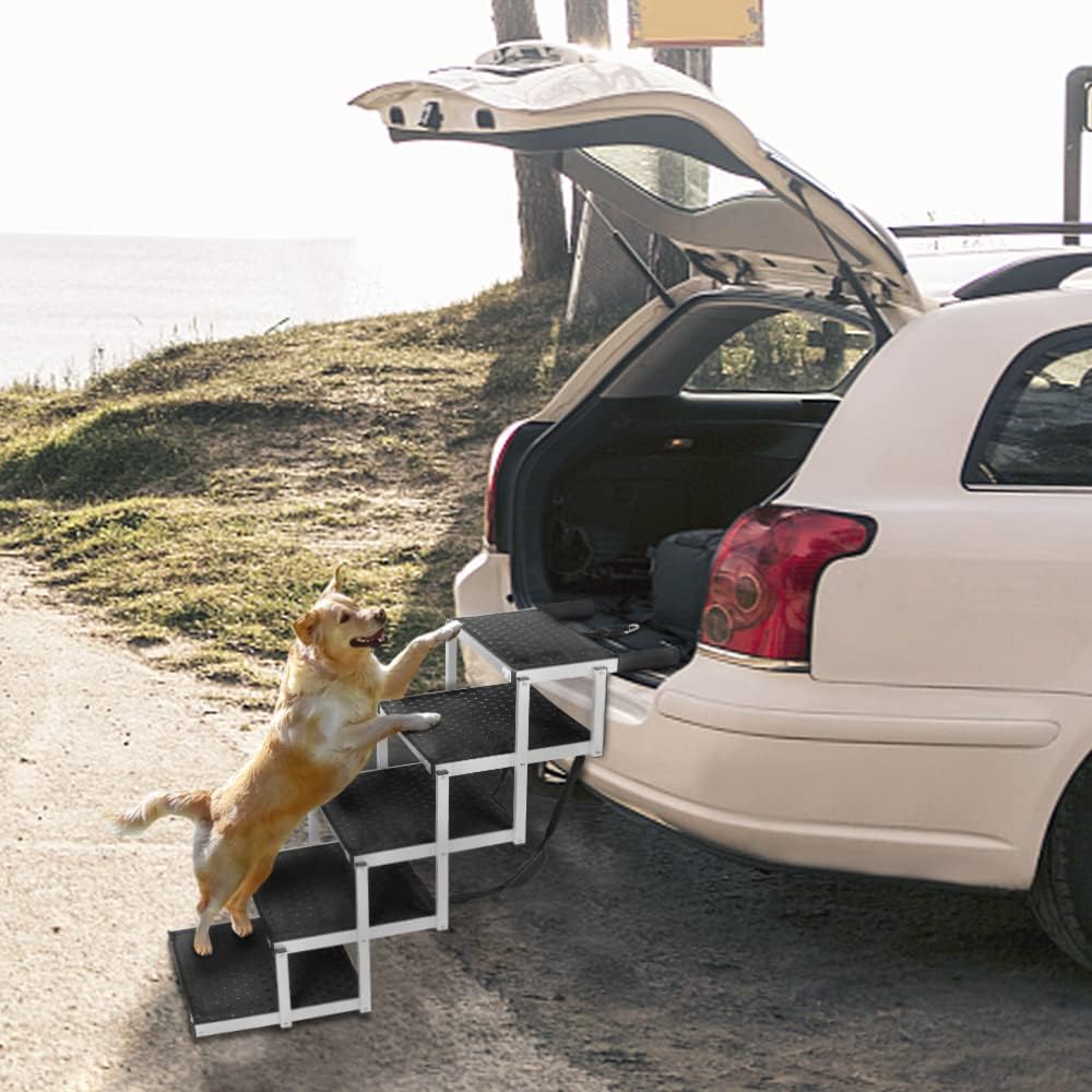 Foldable Aluminum 5 Steps Dog Stairs with Non-Slip Surface B40870