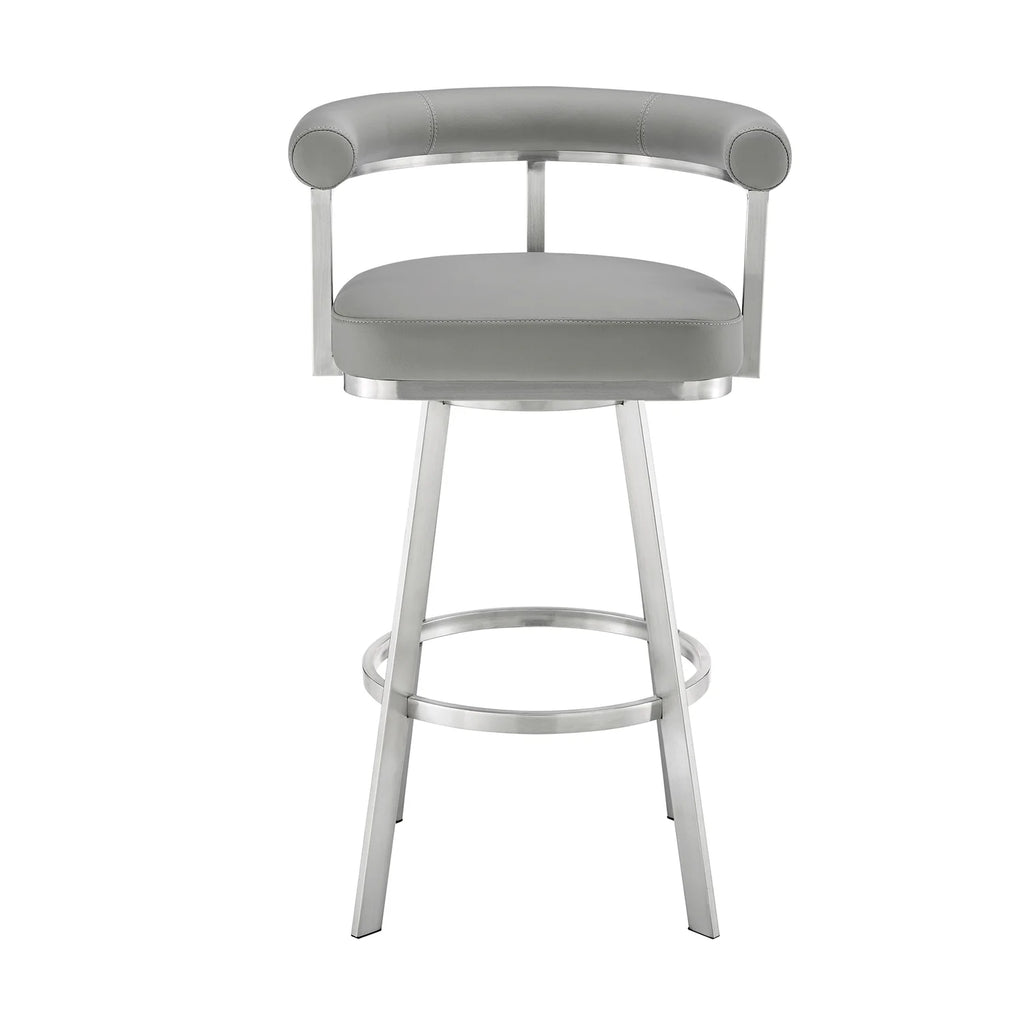 Gray/Chrome Swivel Bar Stool T6231