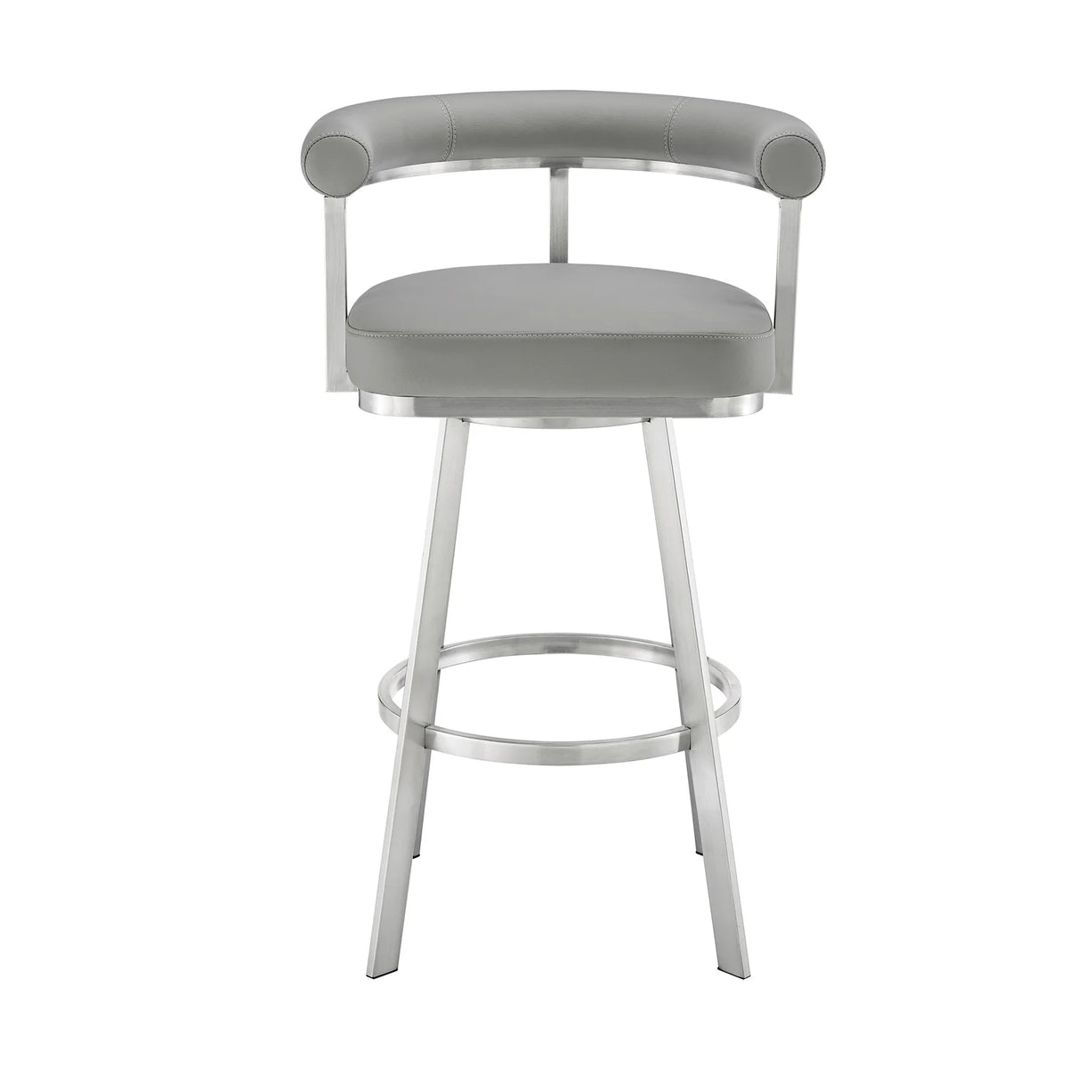 Gray/Chrome Swivel Bar Stool T6231