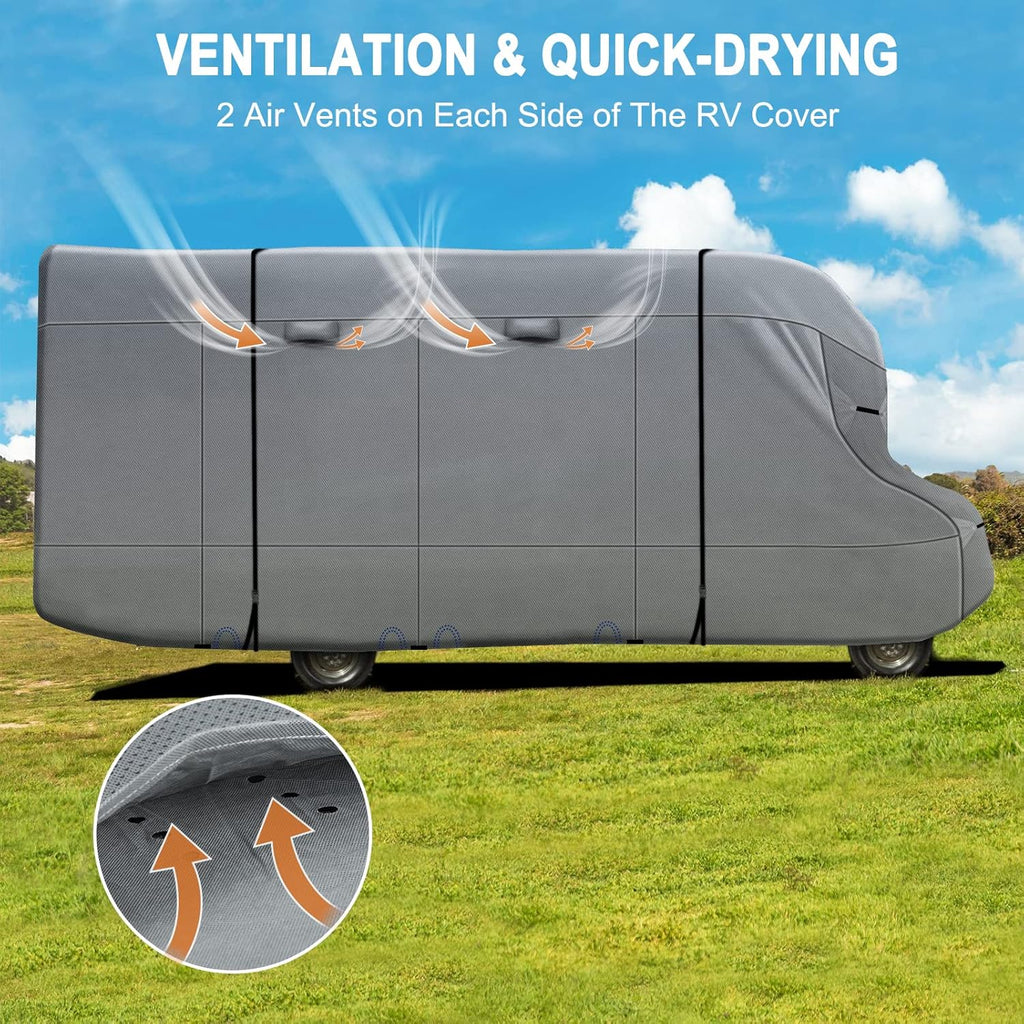 Heavy Duty RV Cover for 26’-29’ Motorhome with 2Pcs Extra Straps Y48634