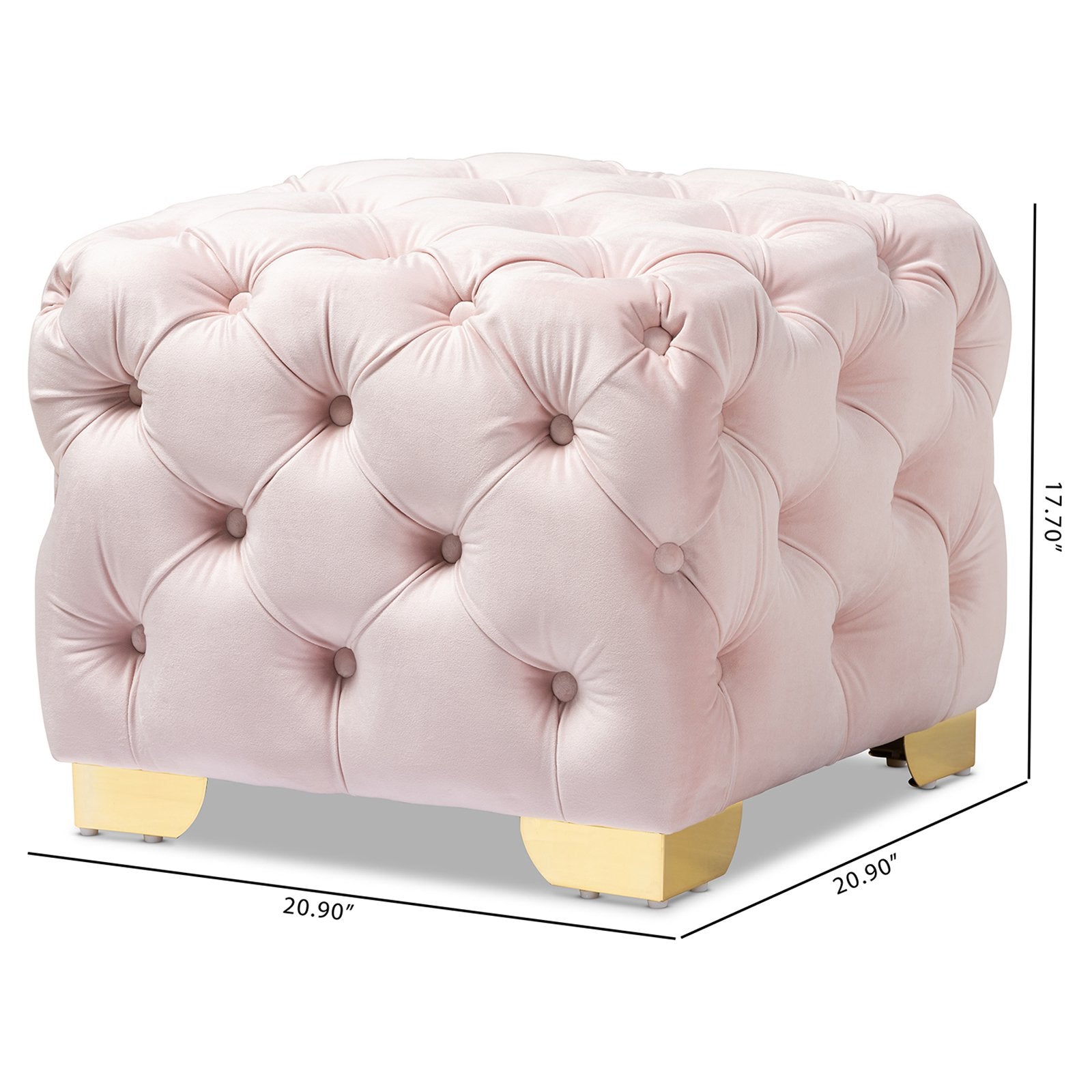 Royal Blue Velvet Ottoman F900