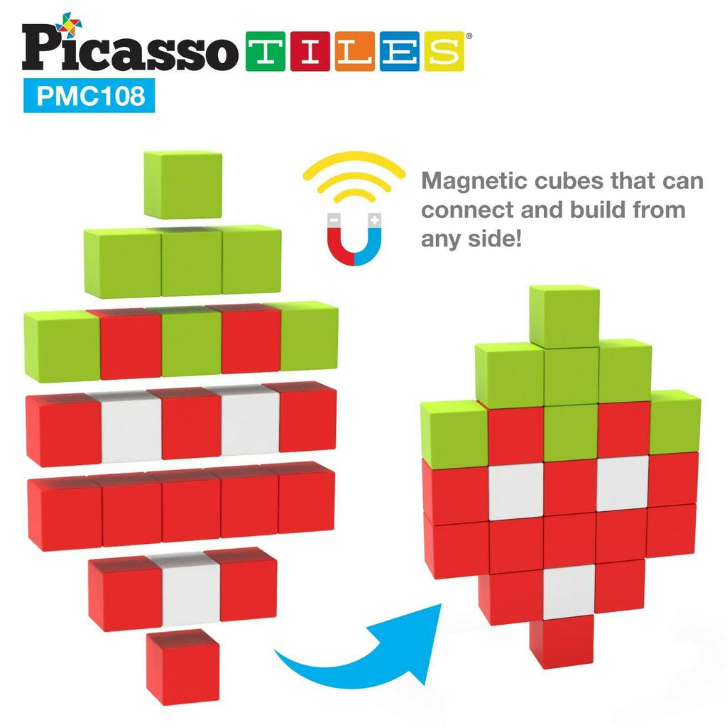 108 Piece Magnetic Building Cubes Toy Set Y80059