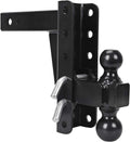 Adjustable Trailer Hitch Ball Mount, 2’’ Receiver, 8’’ Drop/Rise, Dual Balls, 10,000 lbs Capacity, Black Powder Coated Steel W88904