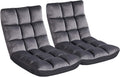 Gray 2 PCS Padded Folding Floor Chair with Backrest J1419