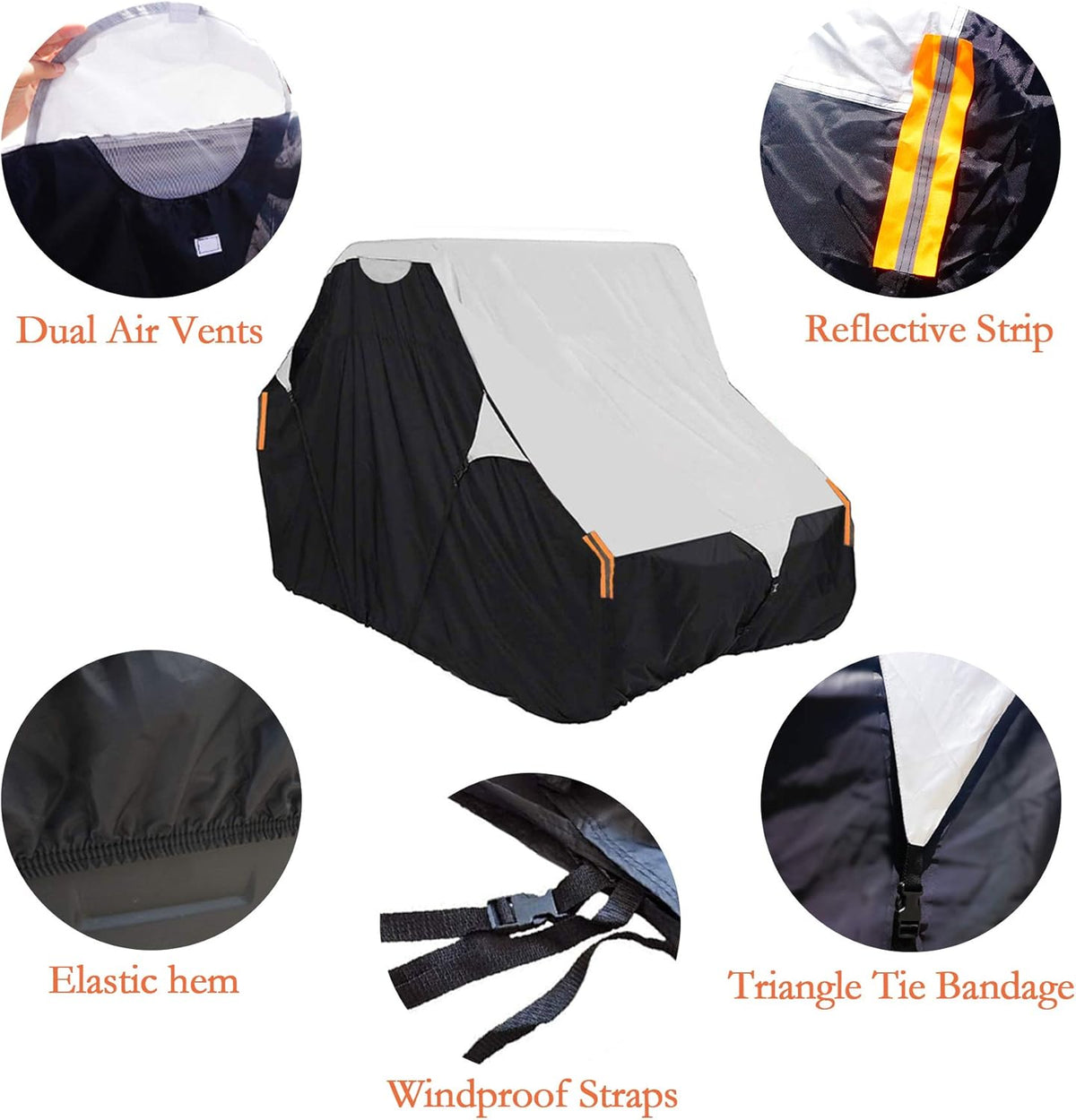 420D Waterproof Oxford Fabric UTV Cover with Storage Bag M 114’’x65’’x75’’ N327