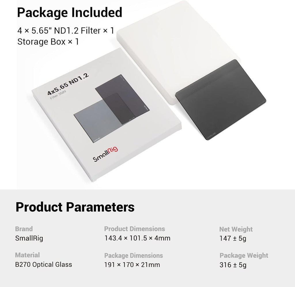4 x 5.65 ND1.2 Filter Square Neutral Density Filter M526