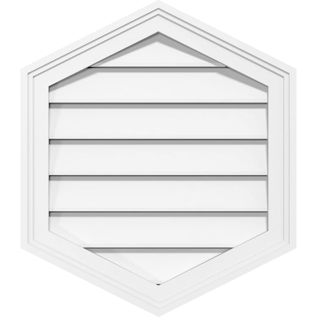 16x22W x 36x22H Vertical Peaked Surface Mount PVC Gable Vent H9024