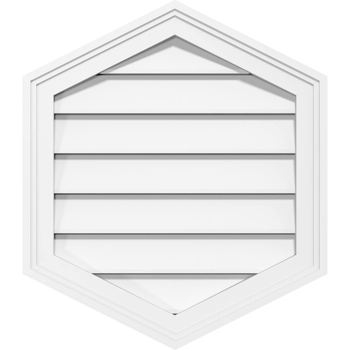 16x22W x 36x22H Vertical Peaked Surface Mount PVC Gable Vent H9024
