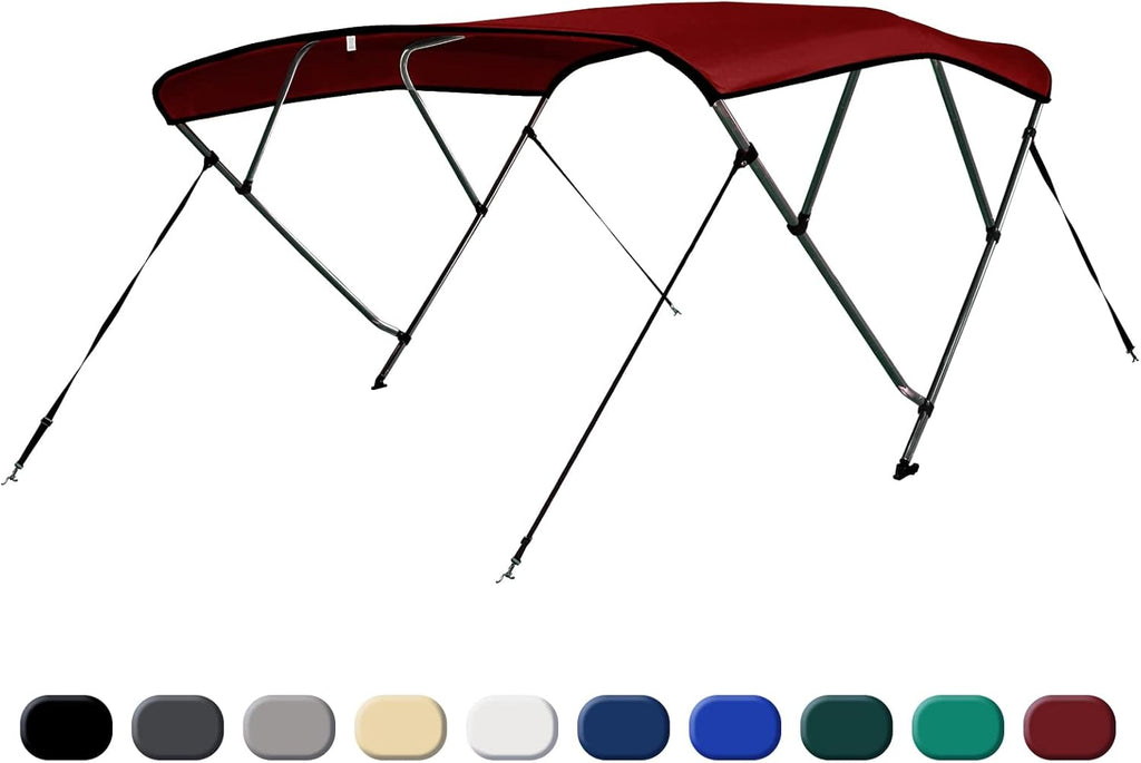 Green 4 Bow Bimini Top Cover with Aluminum Frame A3806