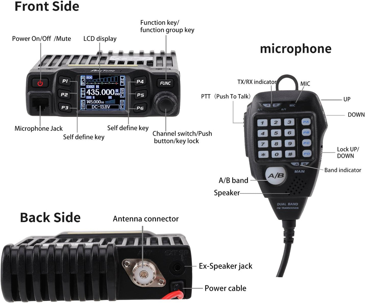 Dual Band Transceiver Mobile Radio VHF/UHF Two Way Radio T303