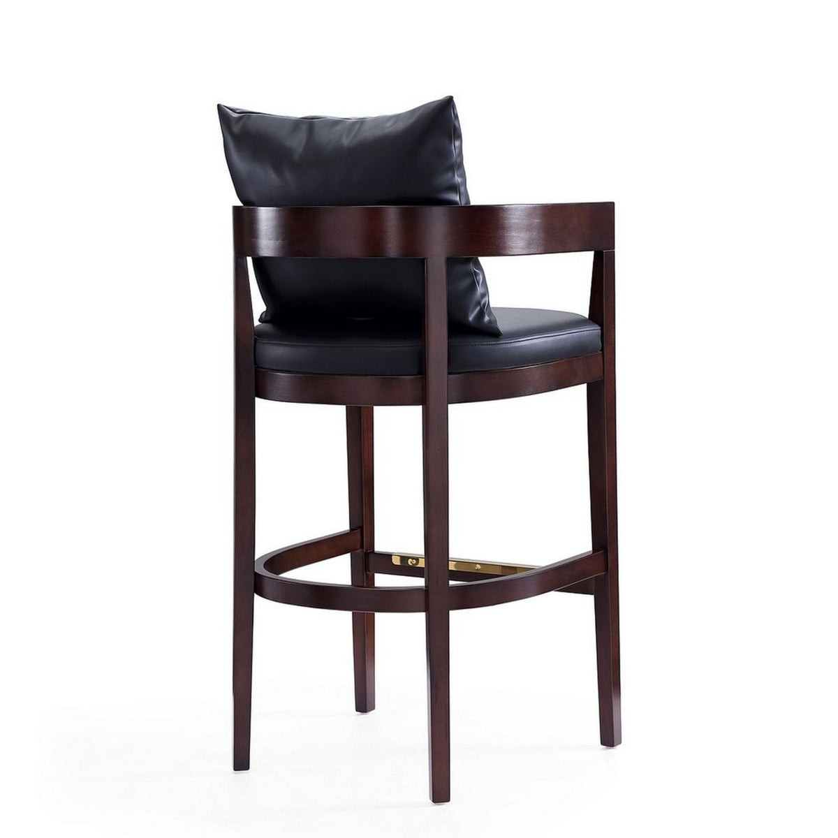 Faux Leather Barstool in Black/Walnut L544882