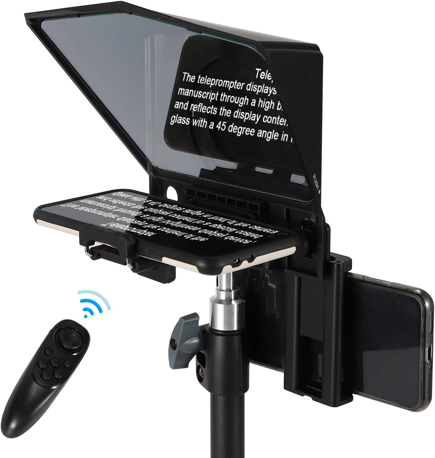 Adjustable Teleprompter with HD Glass & Remote Q704