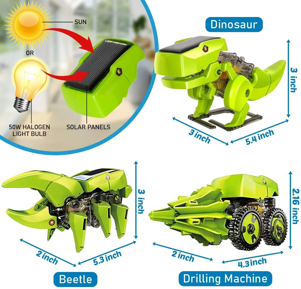 STEM Robots Building Educational Toys Science Kit 3 in 1 Solar Dinosaur Desk Robot T290