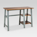 Trestle Wood Writing Desk with Storage T130264
