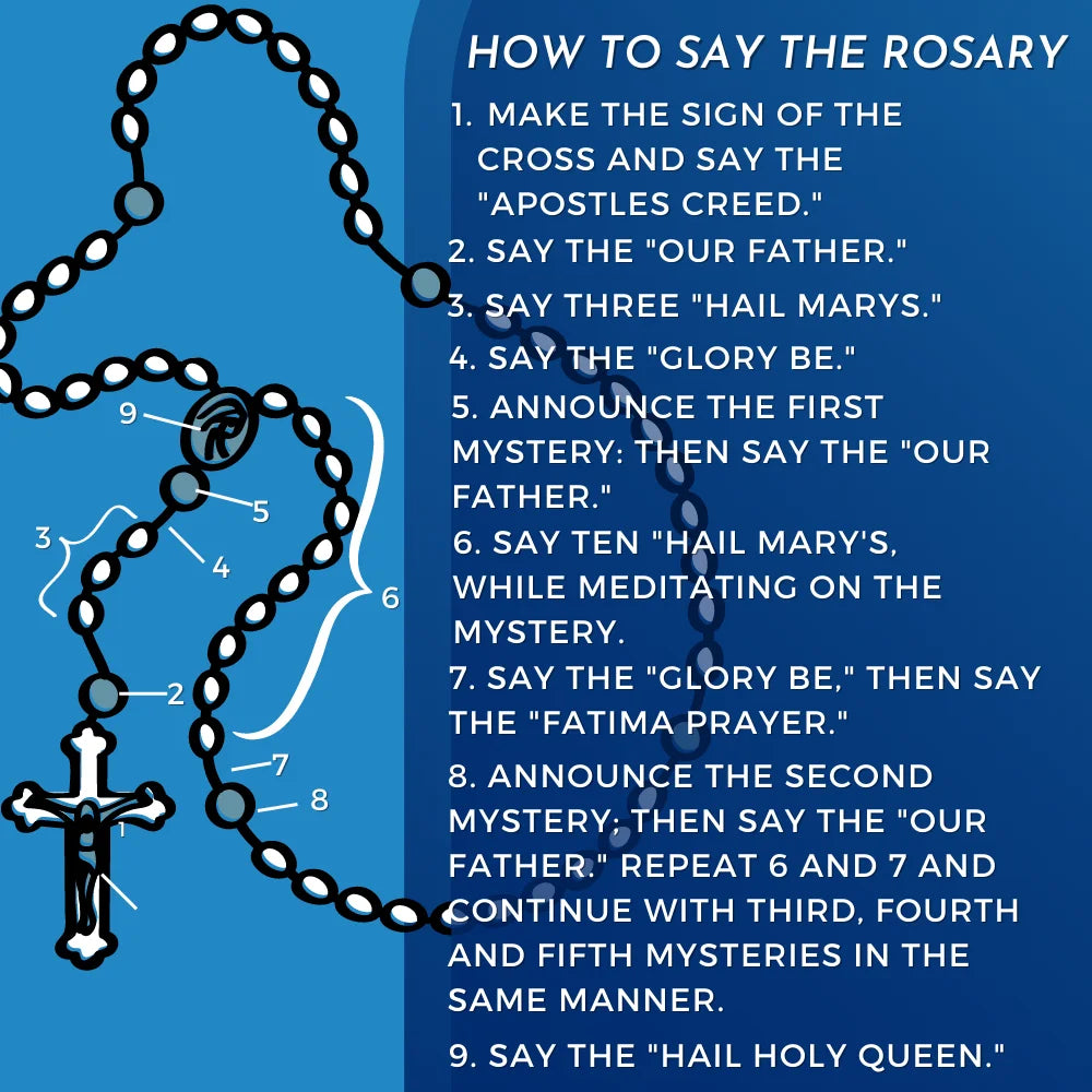 Crystal Silver Plate Catholic Rosary Beads V3752