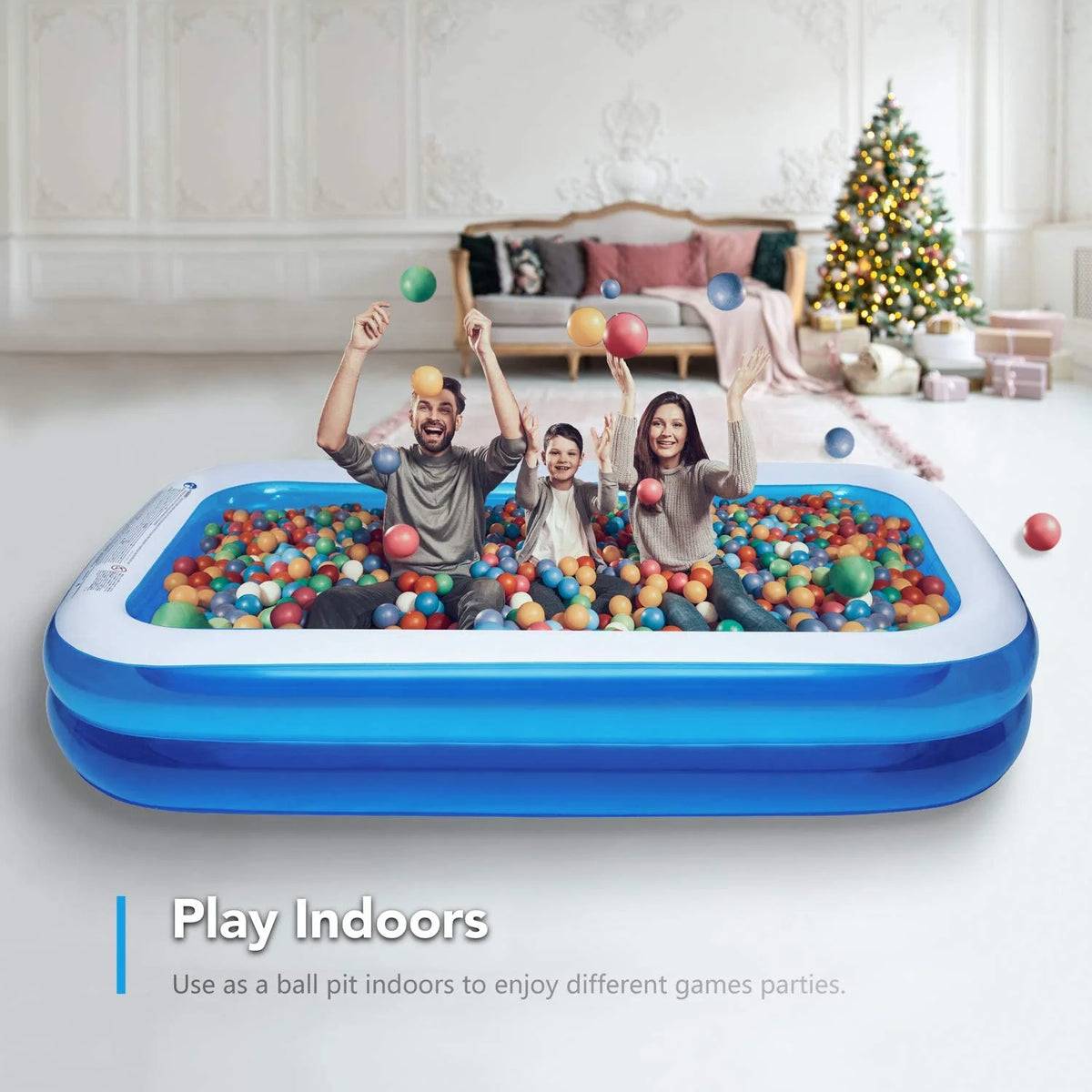 Inflatable Swimming Pool 120" X72" X20" Family Swim Center A8050