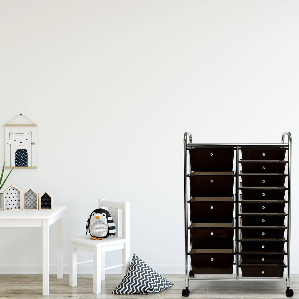 15-Drawer Black Organizer Cart M682594