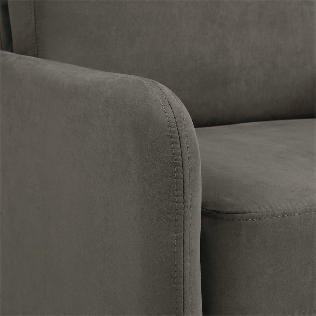 Charcoal Fabric Lounge Loveseat with Chrome Legs Y6629
