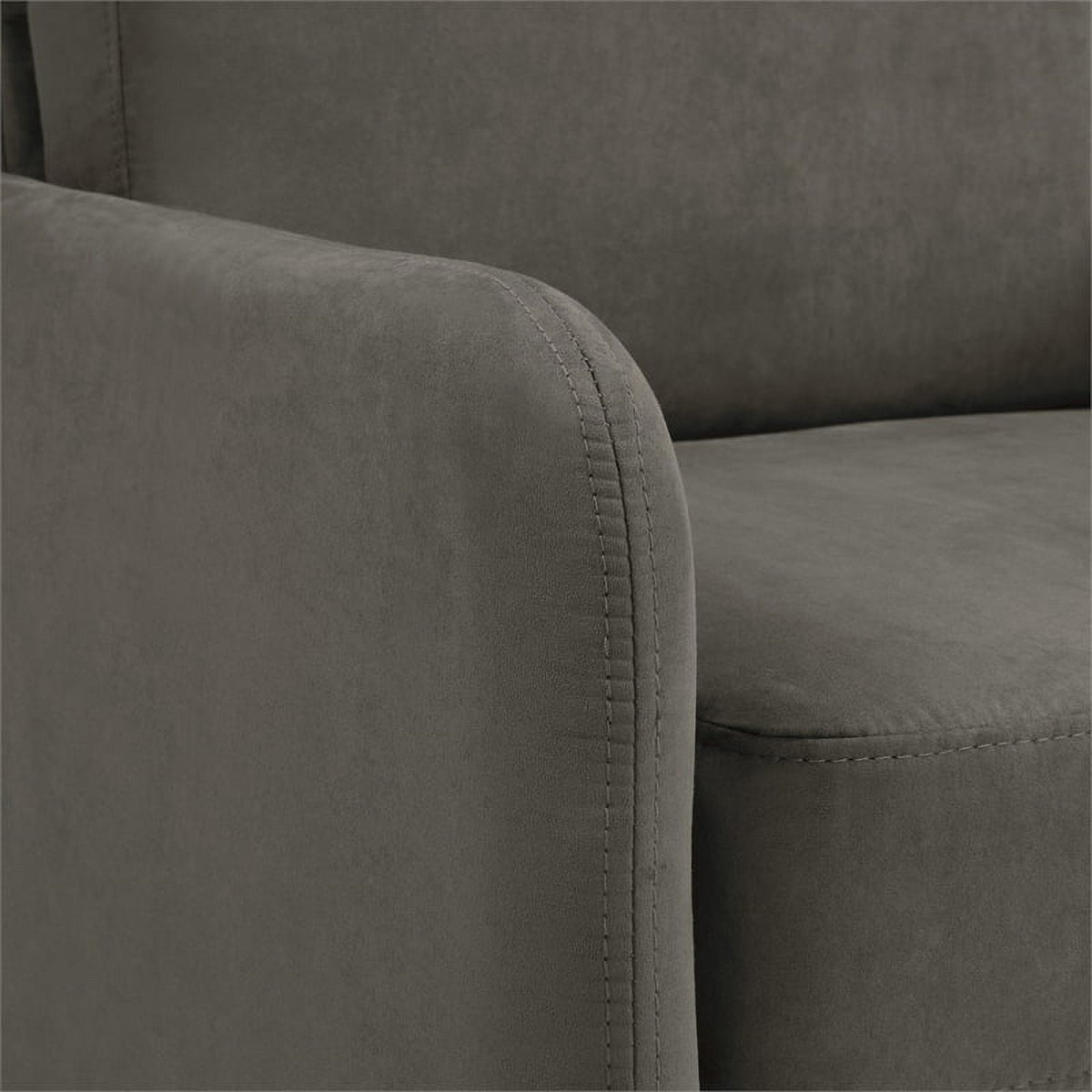 Charcoal Fabric Lounge Loveseat with Chrome Legs Y6629