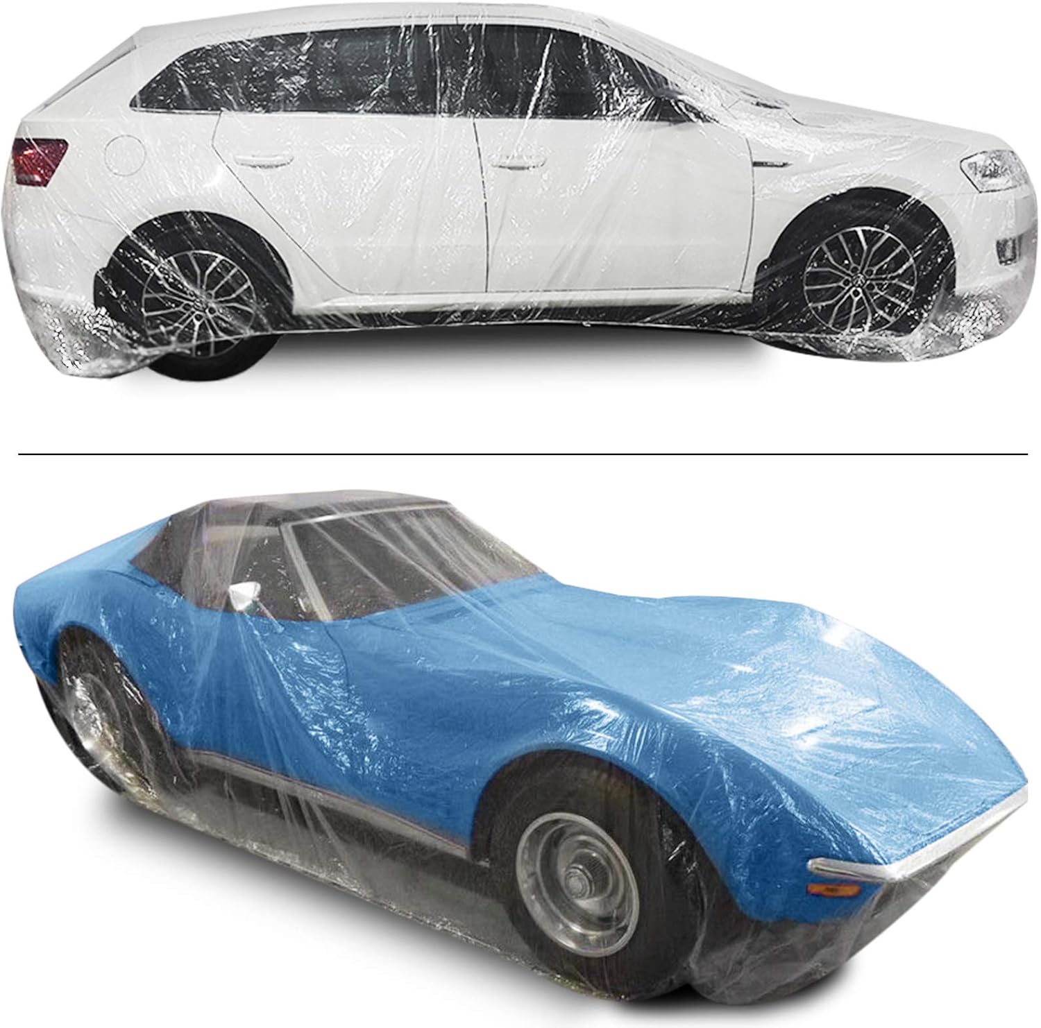 Clear Plastic Car Cover 10pcs Disposable Car Covers, 22' x 12' Universal Plastic Car Cover, Waterproof Dust-Proof Full Cover, Outdoor Indoor Car Cover, Effective Protection, Universal Type J600