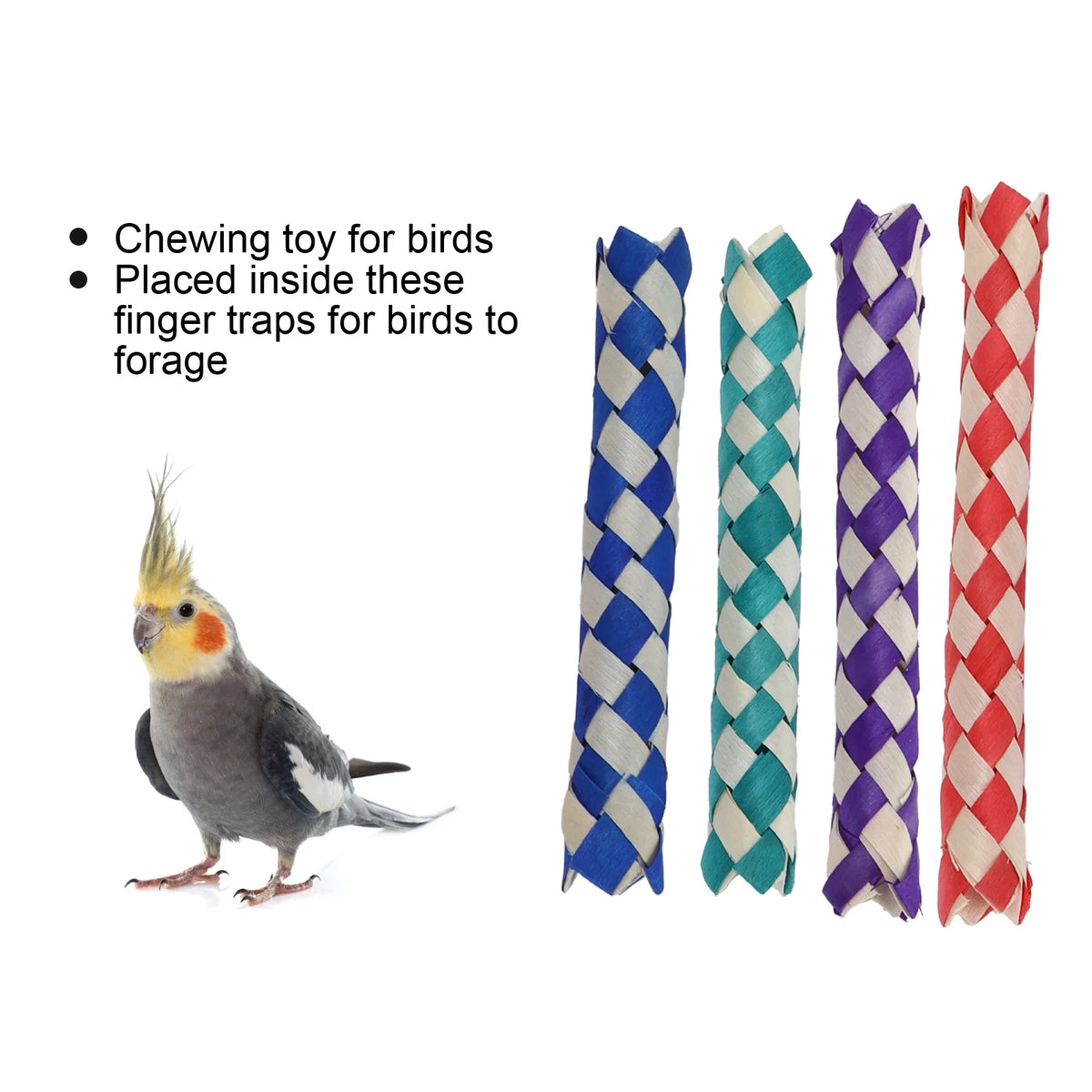 Classic Chinese Bamboo Finger Traps, Bulk Pack of 24, Assorted Colors E35363