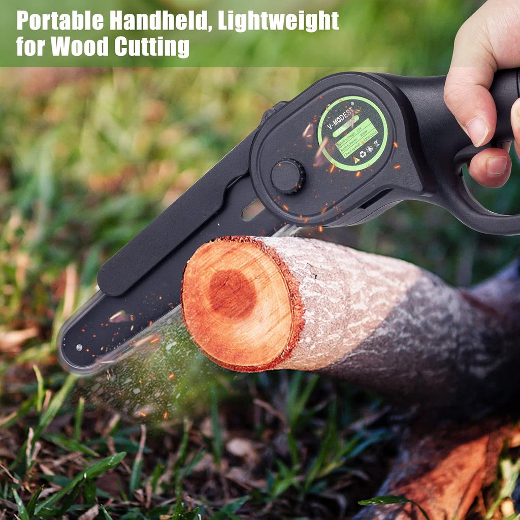 Mini Chainsaw 6 Inch Cordless Brushless Motor with 2 Rechargeable Battery A420