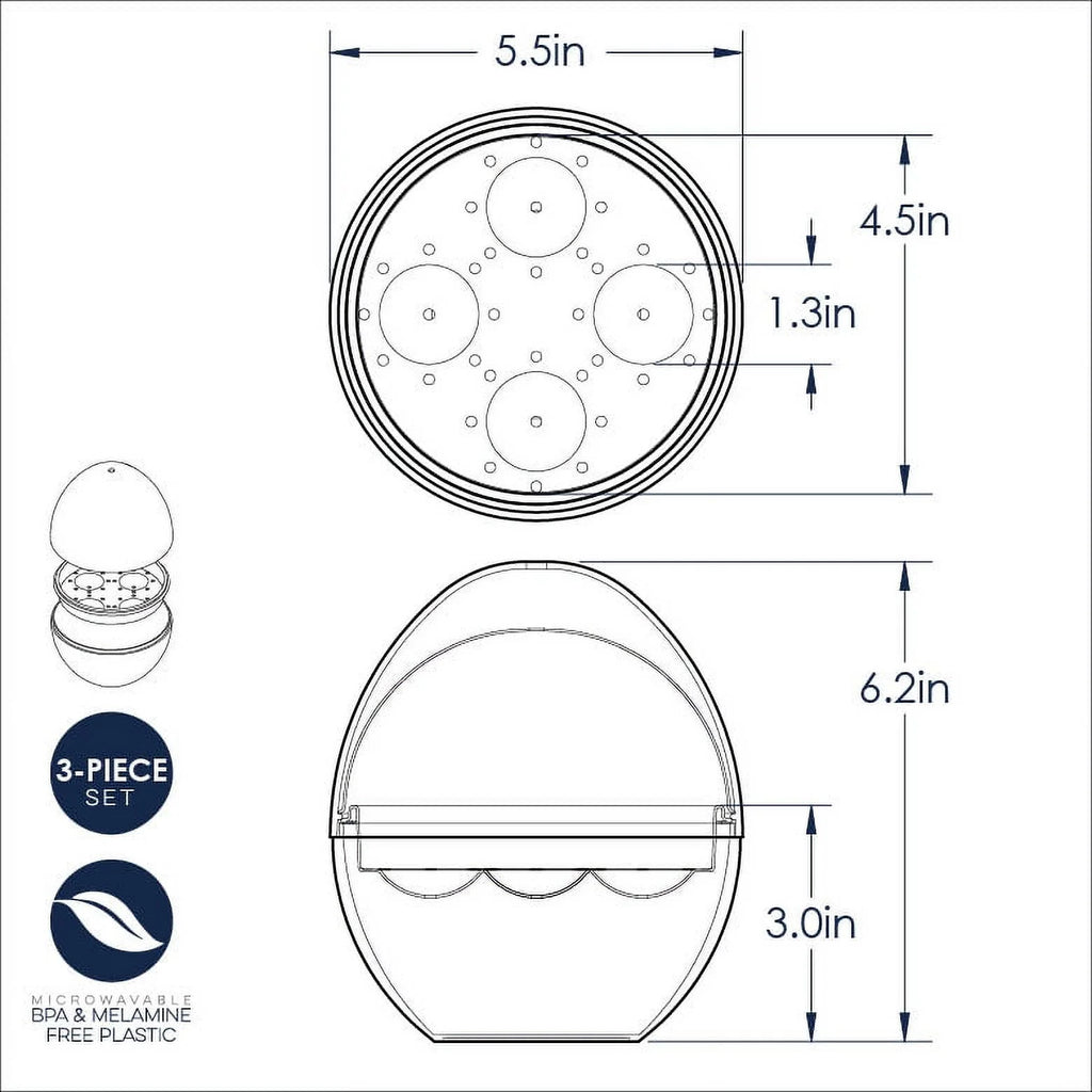 White Microwave Safe Egg Boiler C92483