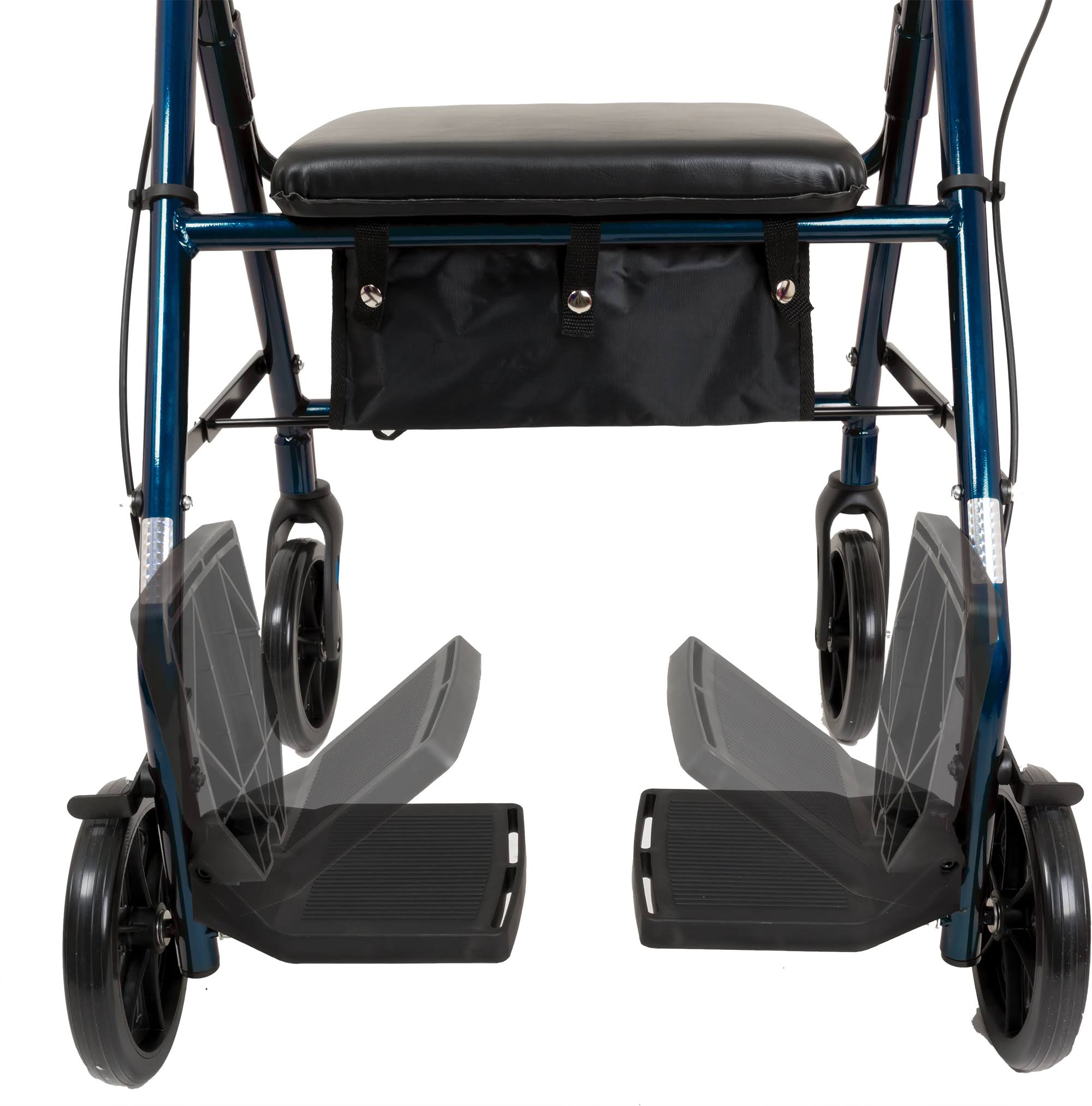 Blue Transport Folding Rollator Walker with Seat & Wheels P742832