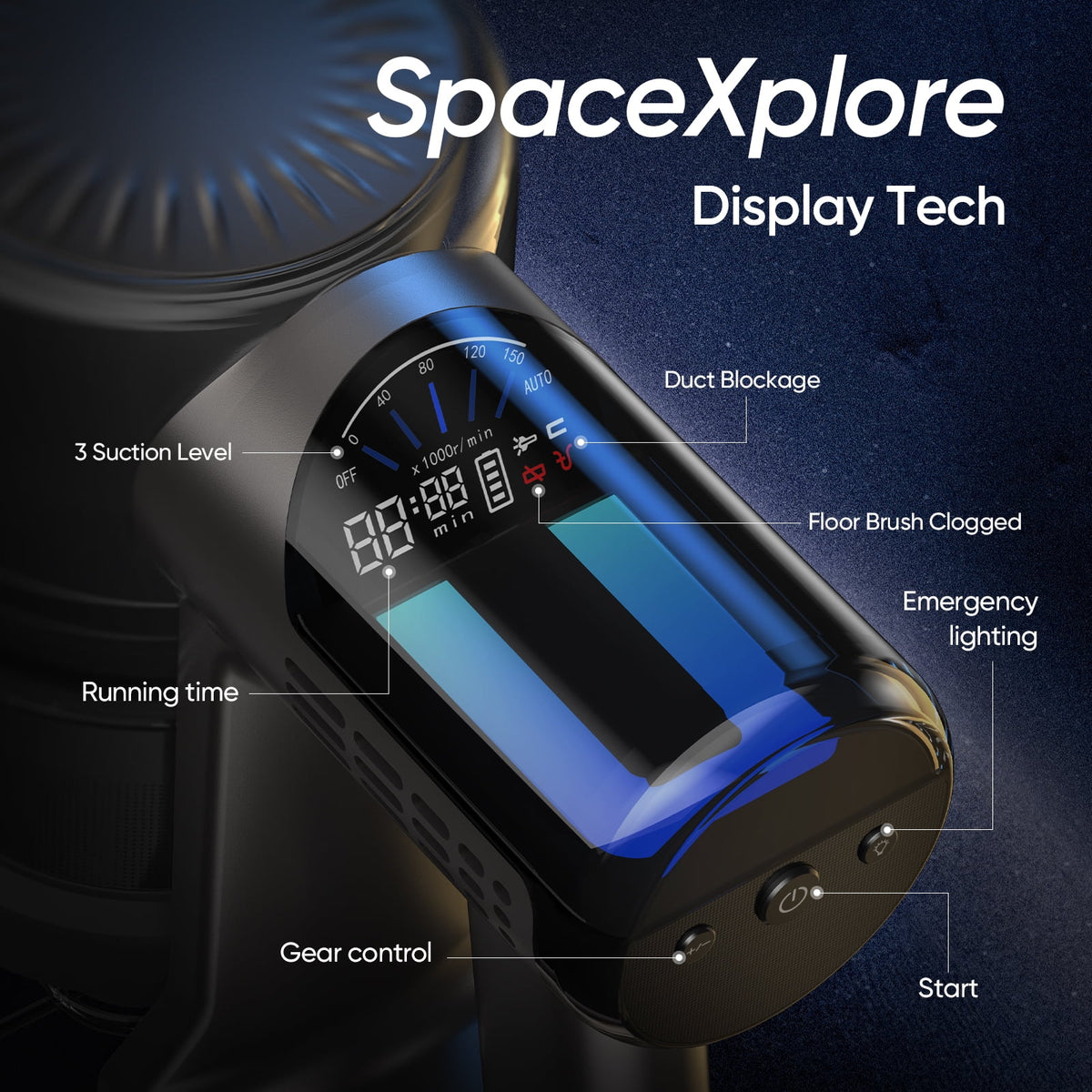 Cordless Stick Vacuum Cleaner with LED Display R286711