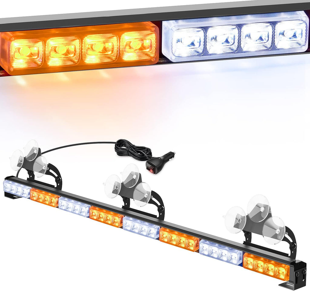35Inch 32LED Traffic Advisor Strobe Light Bar with Cigar Lighter X361039