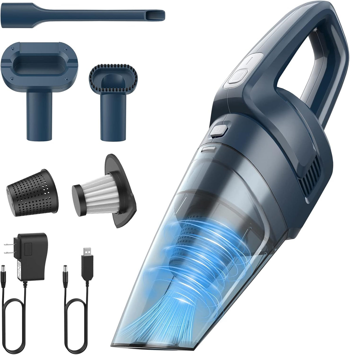 Handheld Cordless 8Kpa Portable Car Vacuum Cleaner, 2-in-1 Wet & Dry, 30 Mins Runtime, Pack of 2 B764