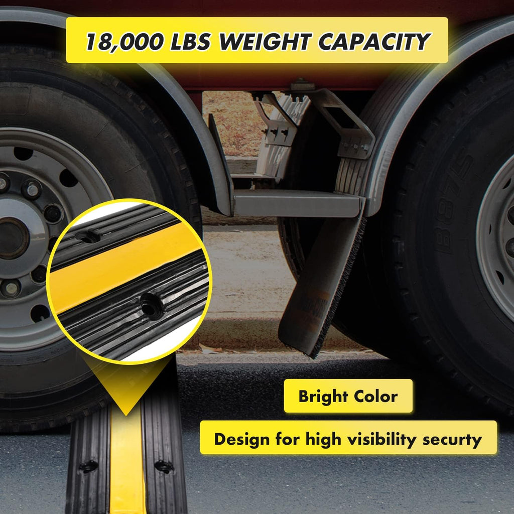 4 Pack Rubber Cable Protector Ramp Heavy Duty Speed Bumps X4502