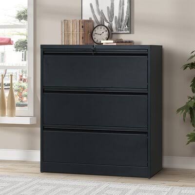 Black 3-Drawer Vertical Filing Cabinet Y364047
