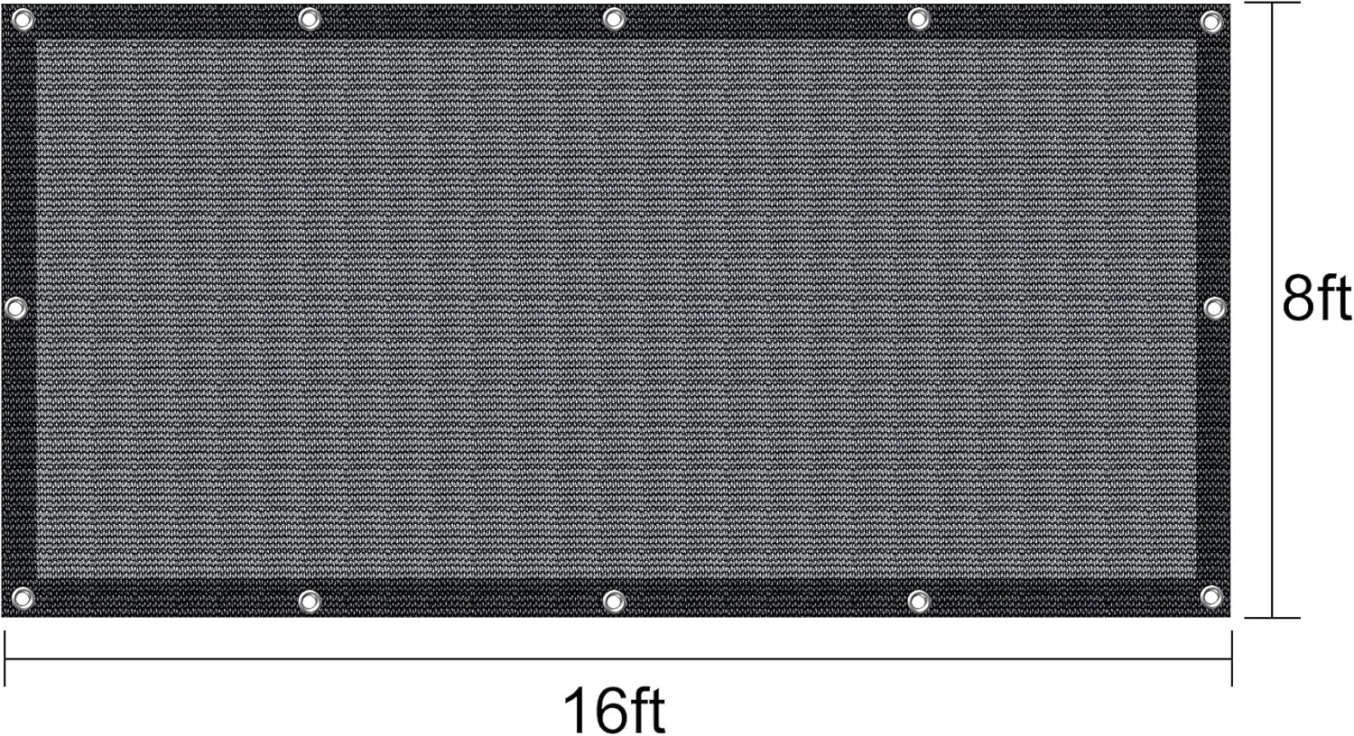 70% Heavy-Duty Mesh Tarp 8ftx16ft Black Shade Cloth Pack of 2 Q558348